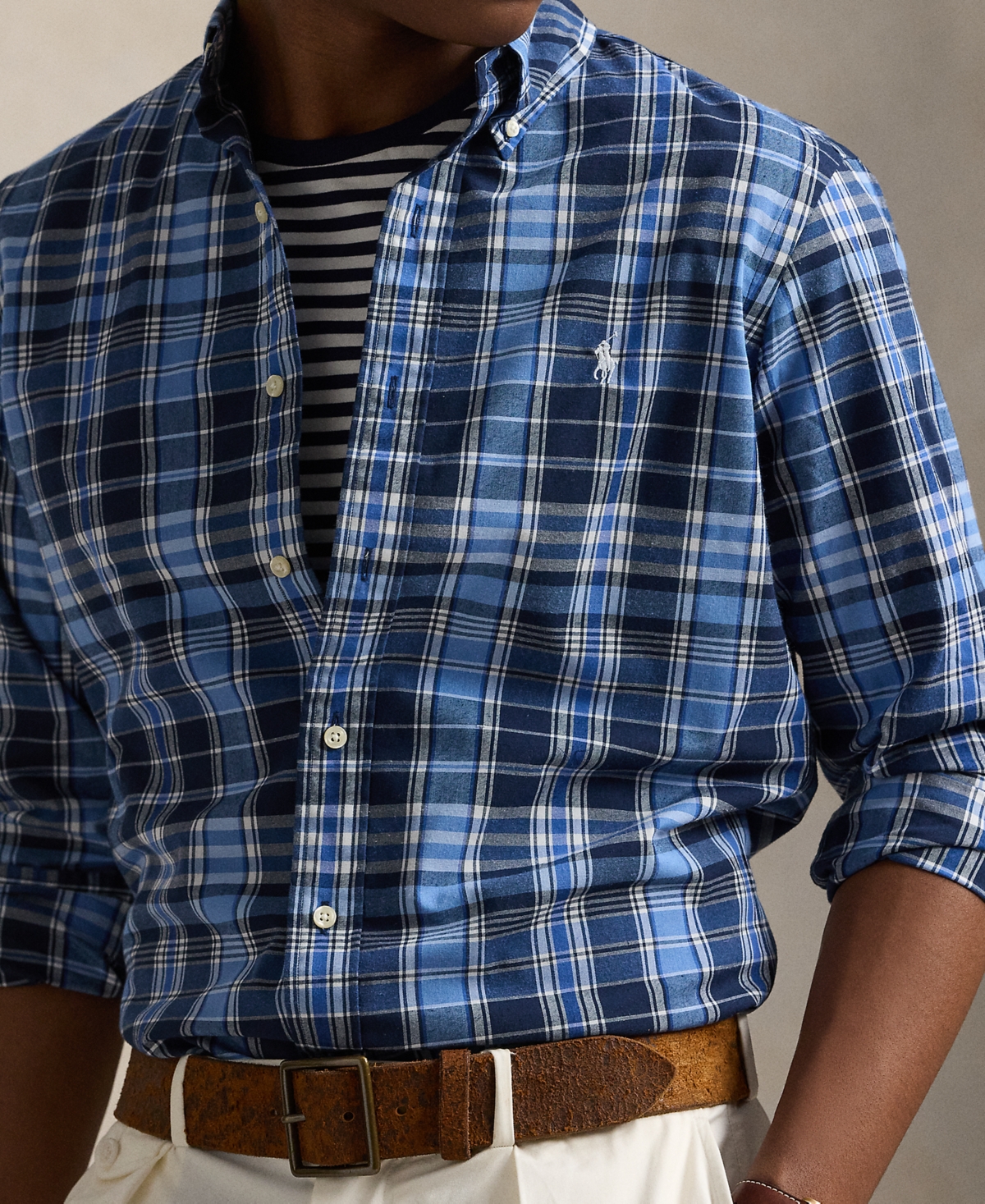Polo Ralph Lauren Men's Classic Fit Plaid Performance Shirt In Blue Multi