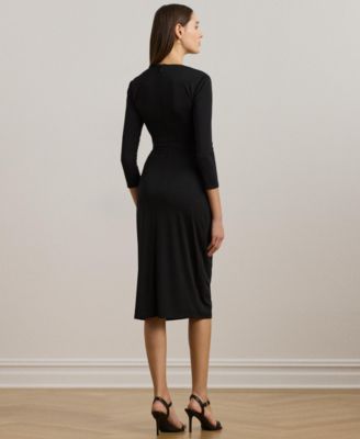 Lauren Ralph Lauren Women's Twist-Front Jersey Surplice Dress - Macy's