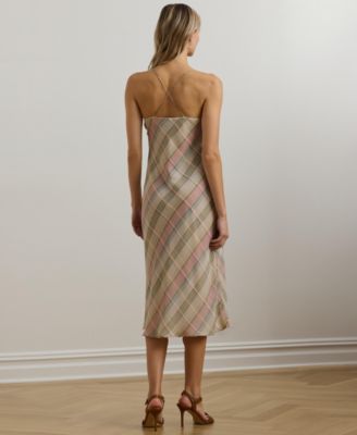 ralph lauren sequin plaid dress Plaid Sequin Mesh Polo Dress