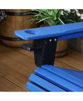 Plastic All-Weather Heavy-Duty Outdoor Adirondack Chair with Drink Holder