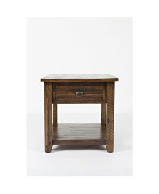 Jofran Artisan's Craft Rustic Farmhouse Distressed Solid Wood End Table ...