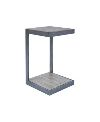 Global Archive Distressed Acacia and Stainless Steel "C" Table