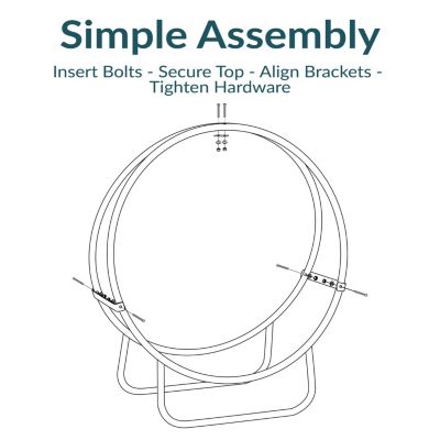 Indoor/Outdoor Steel Round Fire Pit or Fireplace Firewood Log Hoop Rack Holder - Black