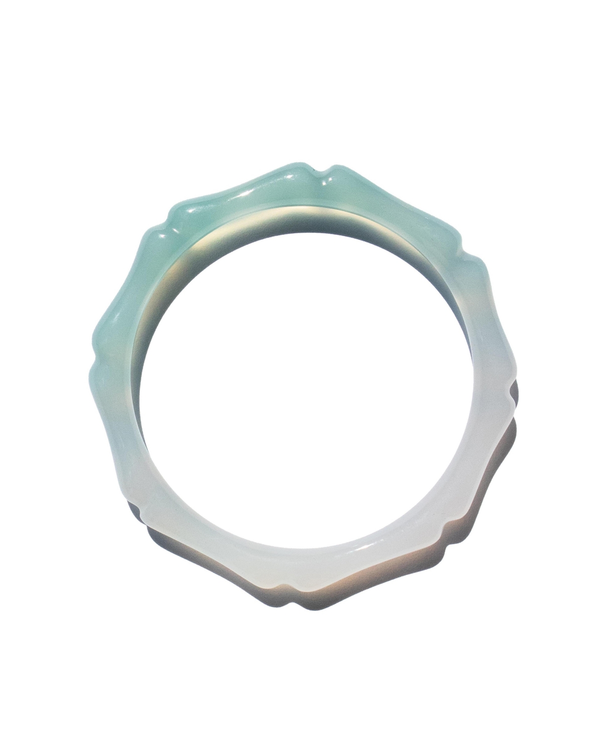 Bambam - Bamboo shaped skinny jade stone bangle - Blue ombre