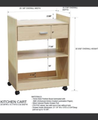 Dellow Wood Kitchen Cart