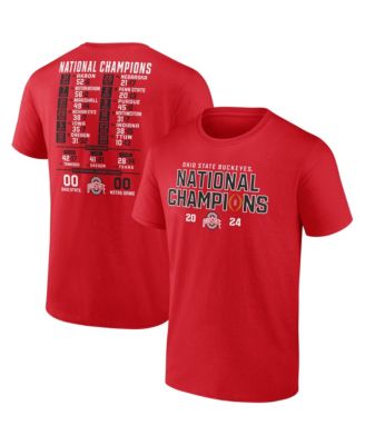 Fanatics - Men's Red Ohio State Buckeyes College Football Playoff 2024 National Champions Schedule T-Shirt