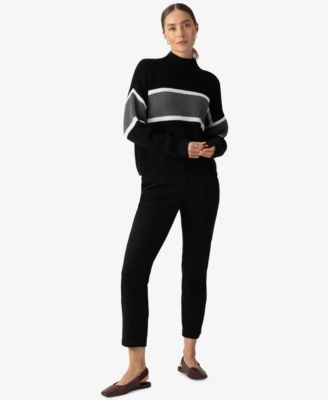 Sanctuary - Women's Mock Neck Stripe Long-Sleeve Sweater