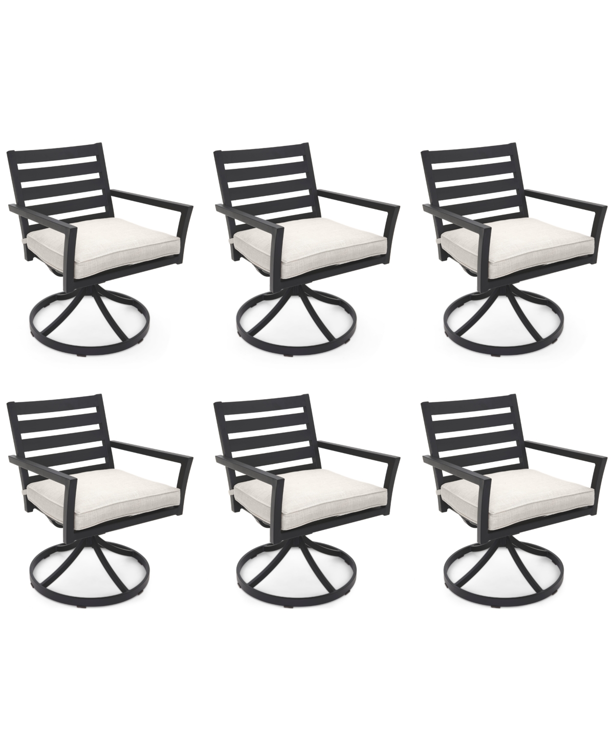 Agio Astaire Outdoor 6-pc Swivel Chair Bundle Set In Pearl White