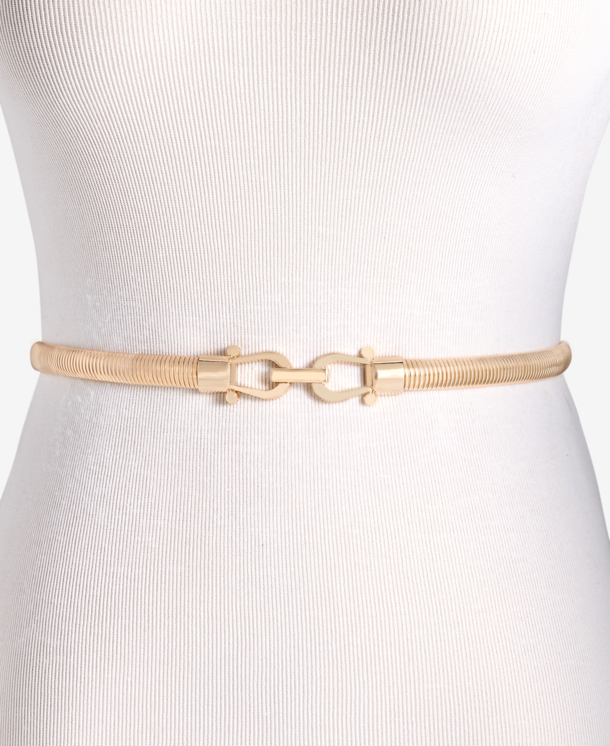 Giani Bernini Horsebit Cobra Stretch Metal Belt In Gold
