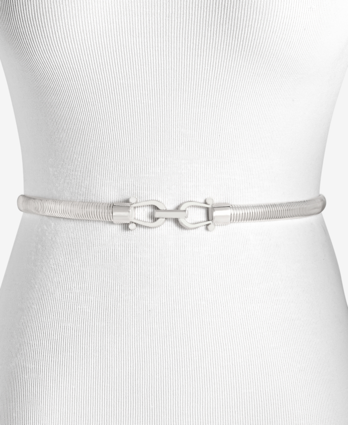 Horsebit Cobra Stretch Metal Belt - Silver