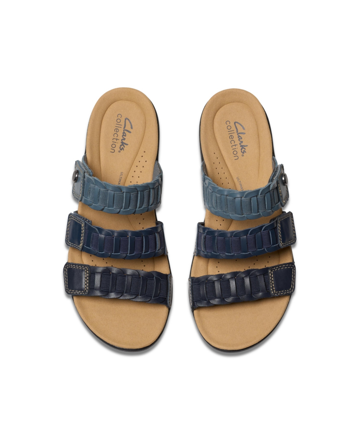 Clarks Collection Women's Laurieann Hope Slip-on Flat Sandals In Navy Multi Leather