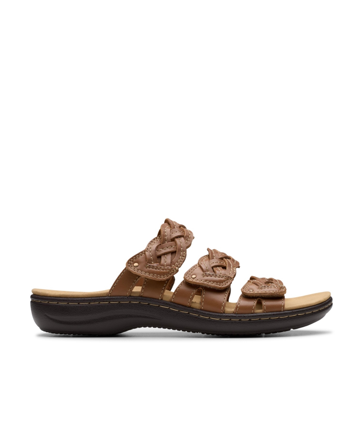 Clarks Collection Women's Laurieann Rio Slip-on Flat Sandals In Tan Leather