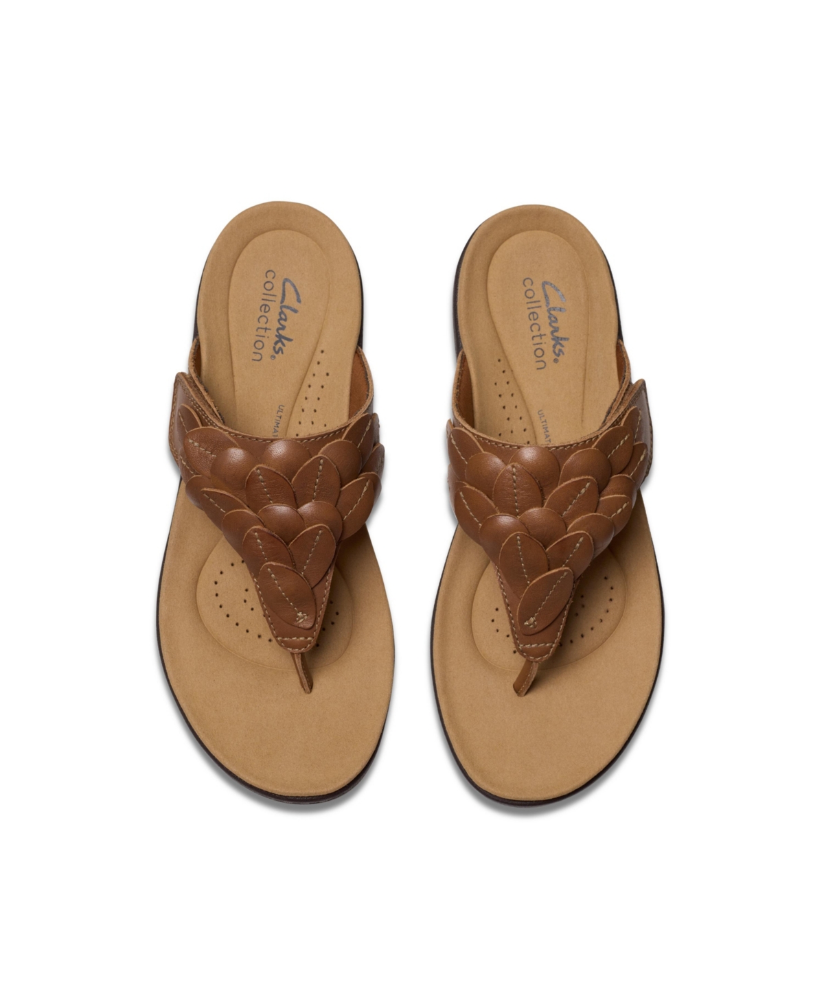 Shop Clarks Collection Women's Laurieann Palm Flip-flop Sandals In Tan Leather
