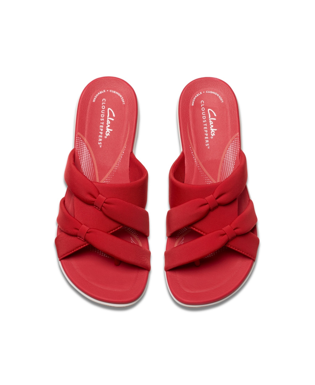 Clarks Cloudsteppers Women's Breeze Rae Cam Slip-on Flat Sandals In Cherry Textile