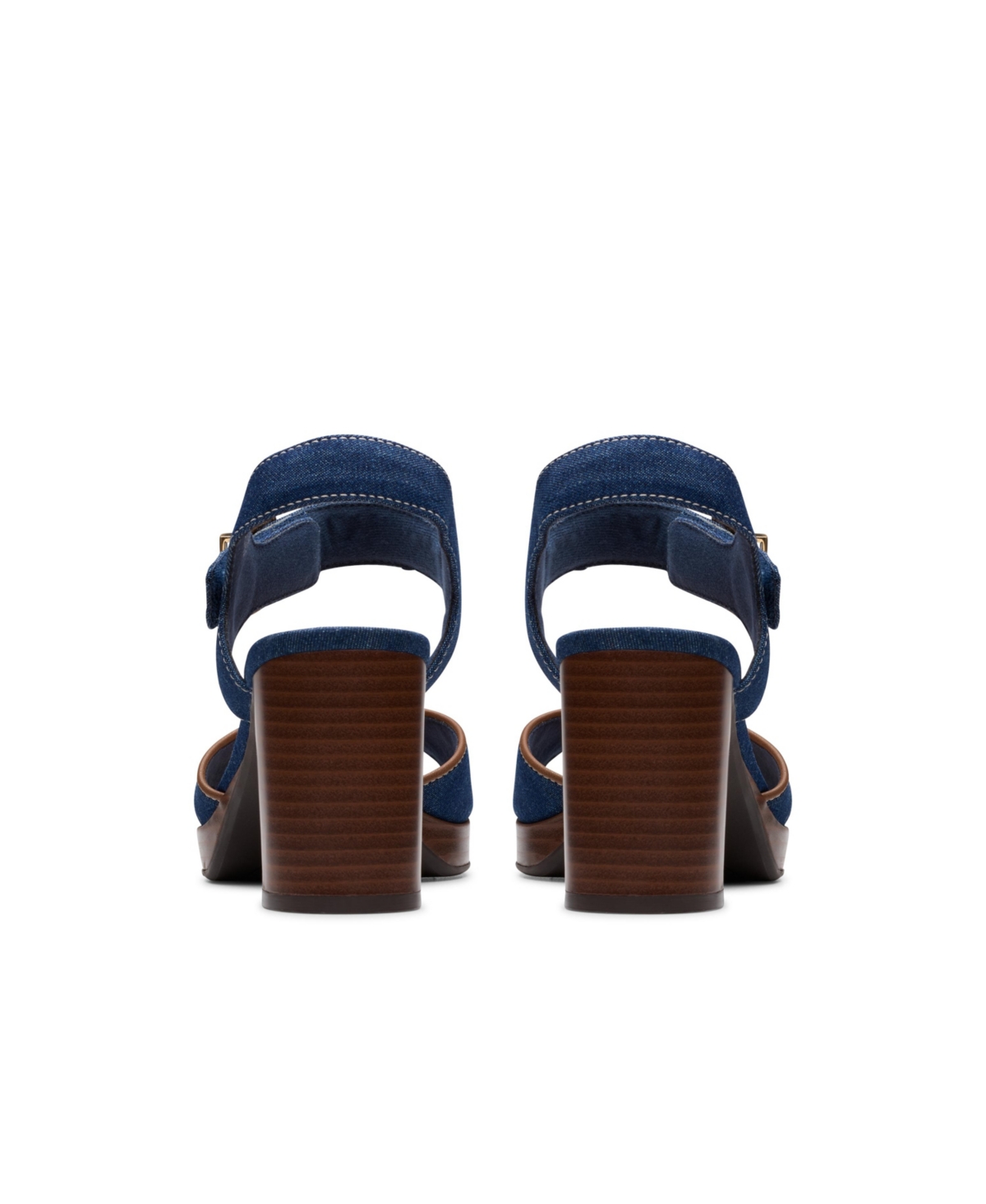 Clarks Collection Women's Ambyrlyn Faye Block Heel Sandals In Dark Denim Textile