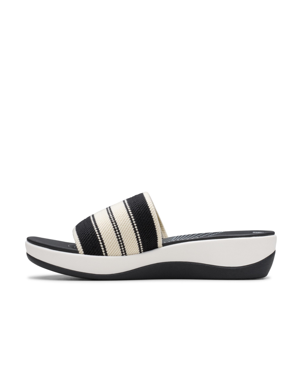 Clarks Cloudsteppers Women's Arla Hollis Slip-on Flat Sandals In Black Combi Textile