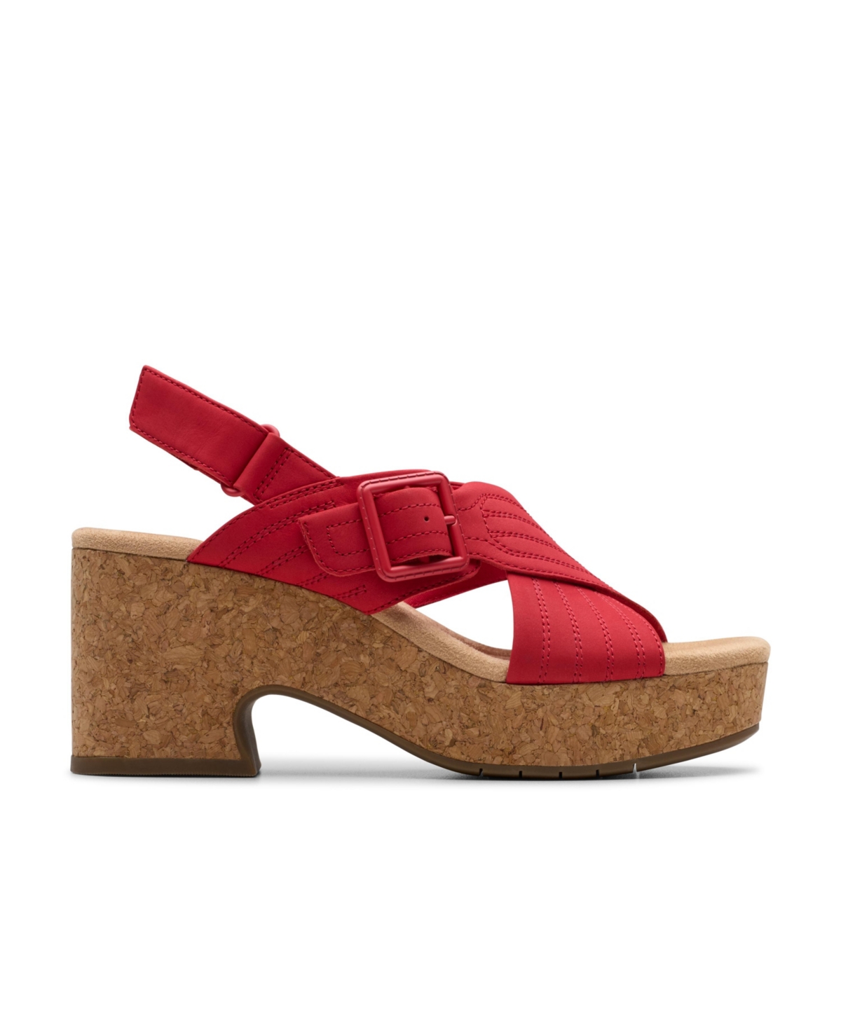 Clarks Collection Women's Nerisa West Wedge Sandals In Cherry Nubuck