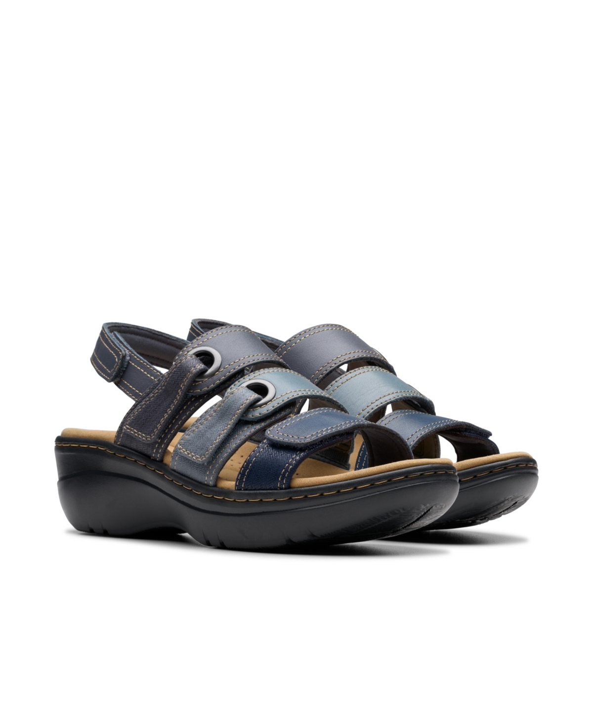 Clarks Merliah 2 Bali In Navy Combi Leather