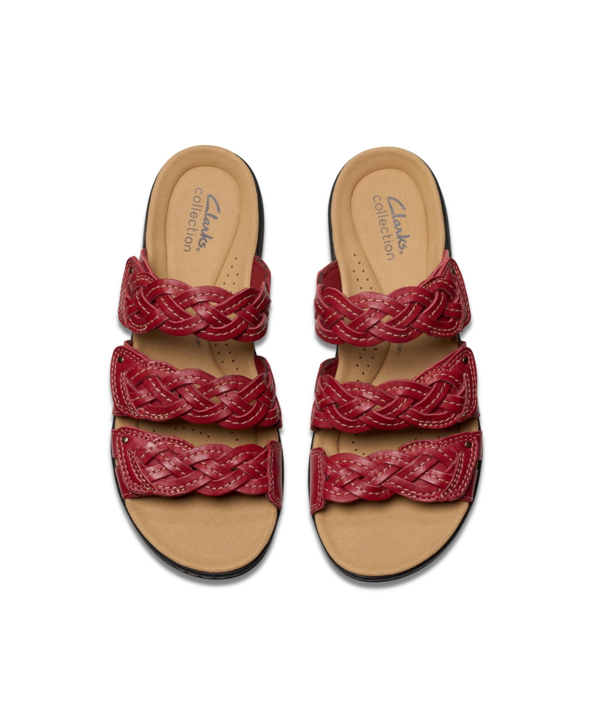 CLARKS COLLECTION WOMEN'S LAURIEANN RIO SLIP-ON FLAT SANDALS 