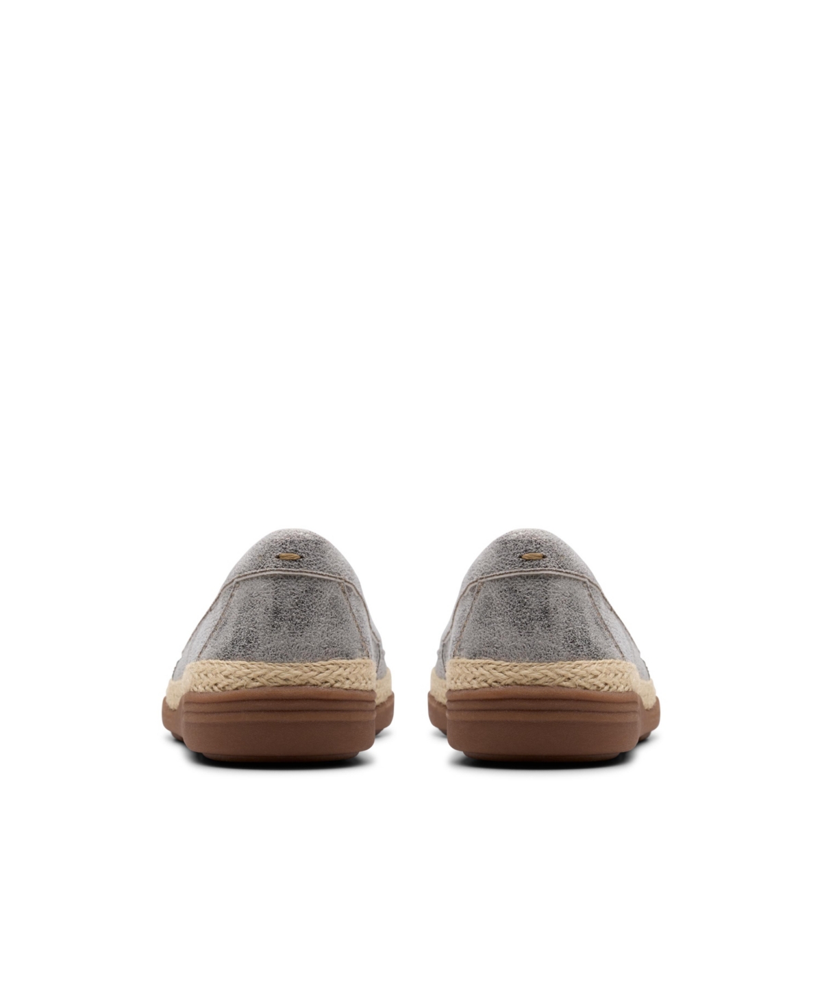 Clarks Collection Women's Elaina Echo Slip-on Shoes In Pewter Metallic Textile