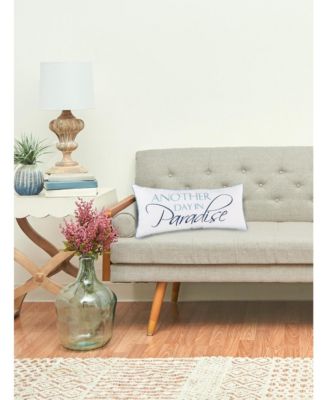 Embroidered "Another Day In Paradise" Decorative Accent Pillow, 12" x 24"