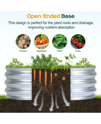 Galvanized Raised Garden Bed Kit,35.34''(L) x 23.62''(W) x11.81''(H) Outdoor Garden Planter Oval Large Boxes for Vegetables, Flowers, Herbs - Silver