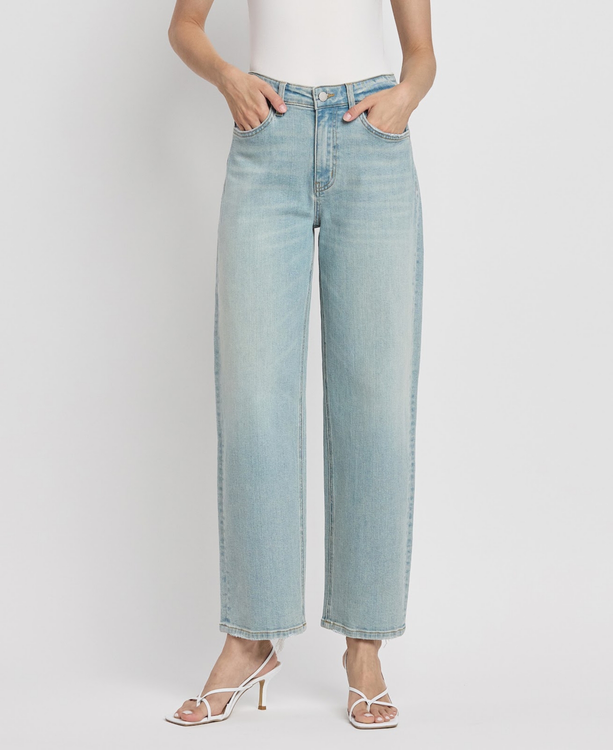 Women's High Rise Barrel Leg Jeans - Blockbuster blue