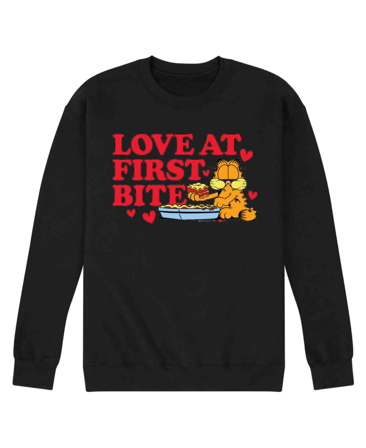 Airwaves Men's Garfield Love At First Bite Fleece Sweatshirt In Black