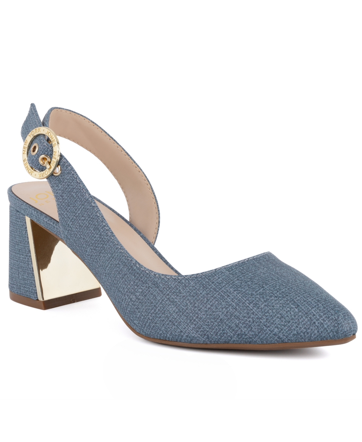 JONES NEW YORK WOMEN'S CANDREE POINTED TOE BLOCK HEEL SLINGBACK PUMPS 