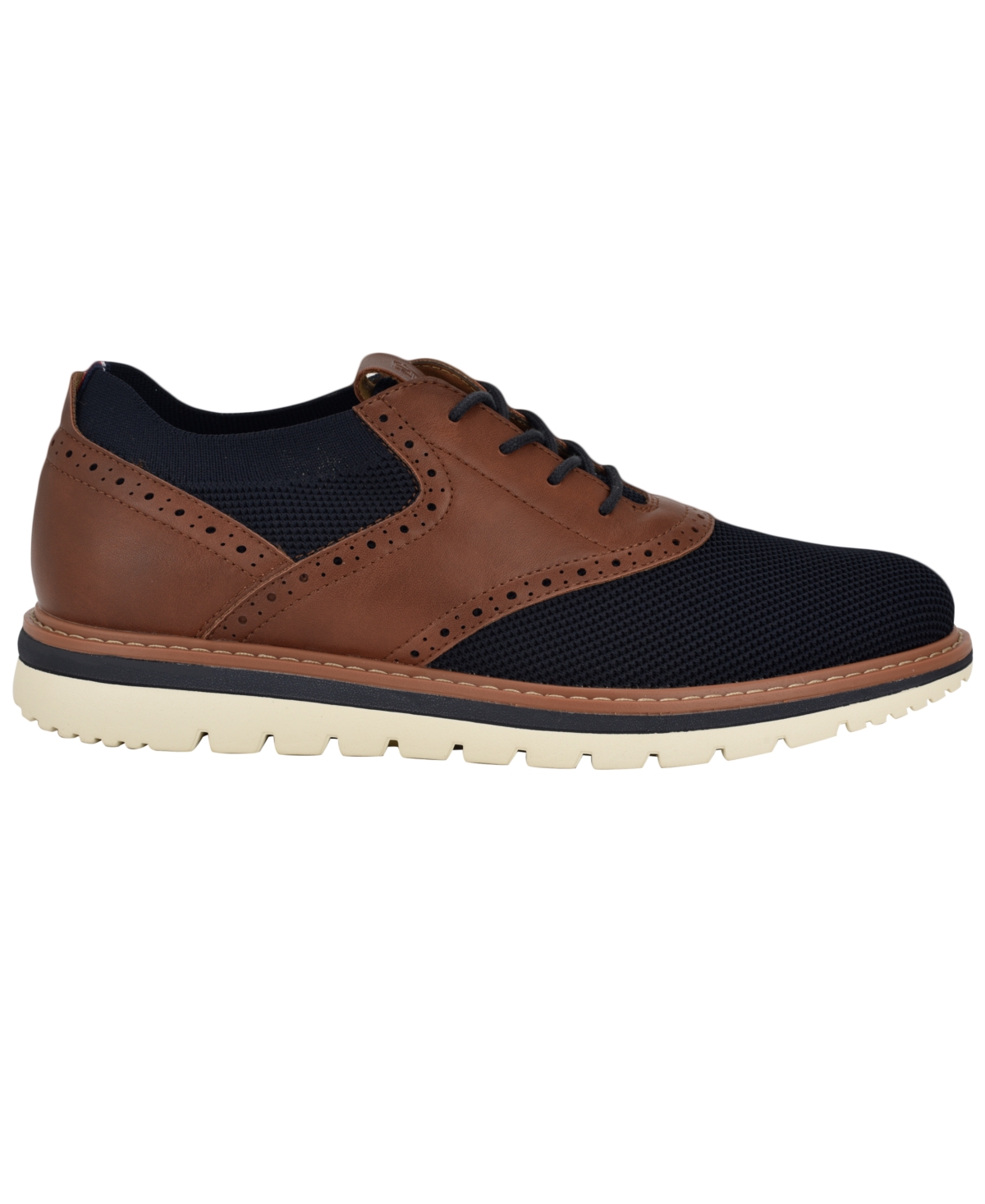 Tommy Hilfiger Men's Varan Brogue Detail Hybrid Oxfords Shoe In Navy,cognac Multi