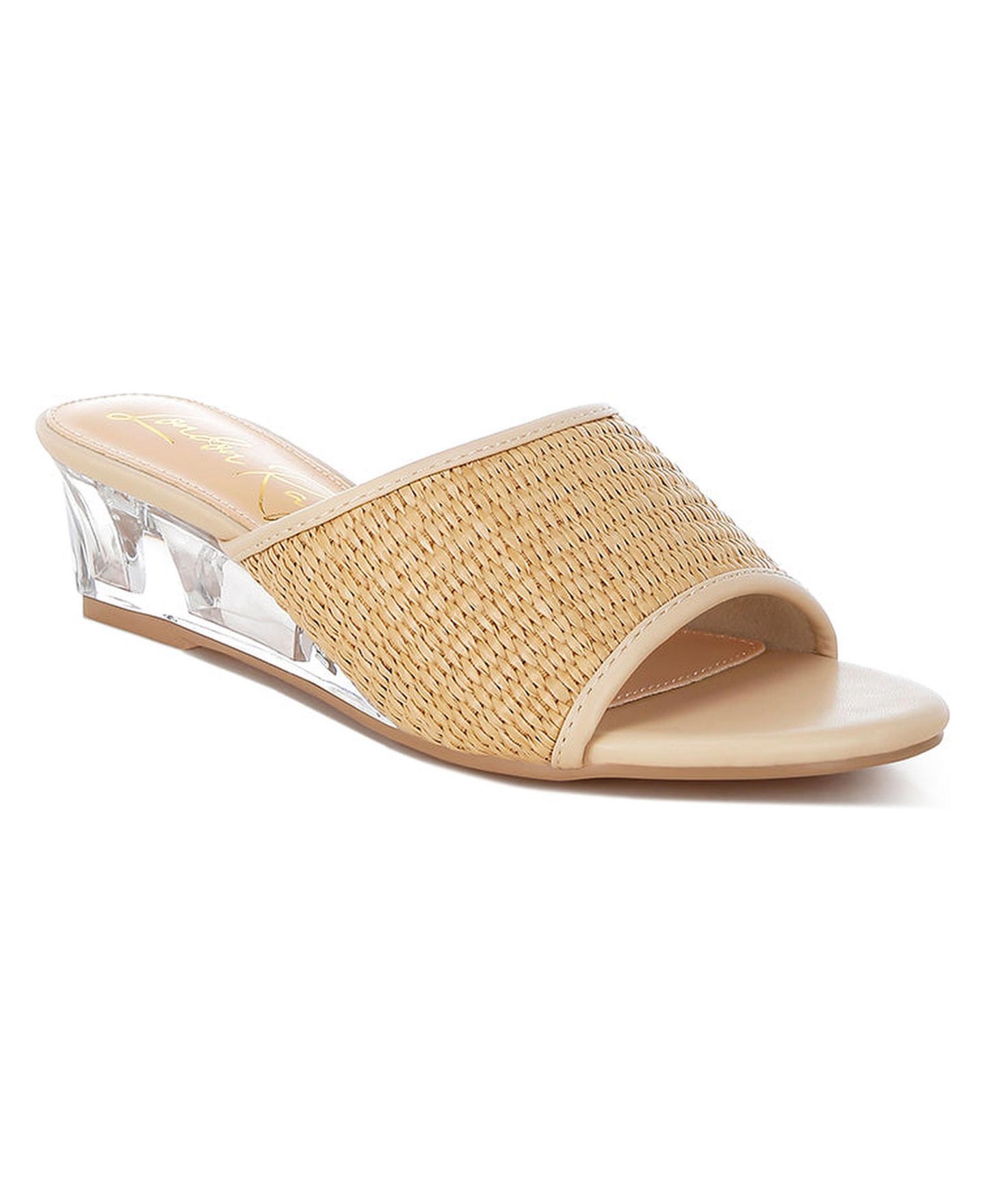 Женские сандалии London Rag Osminda Raffia Clear Heel Wedge, цвет: Натуральный — фото 2