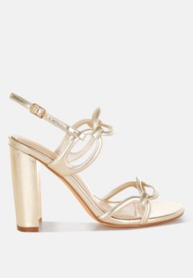 Womens Ryzah Metallic Cut Out Chain Sandals