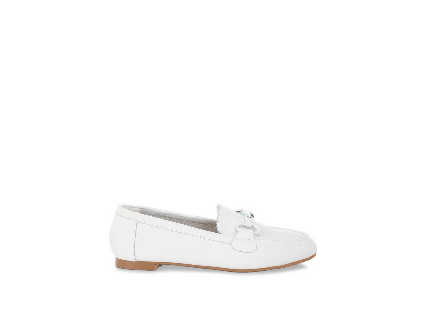 Женские туфли Rag & Co Taranis Monochromatic Horsebit Real Leather, цвет: Белый кожаный — фото 2