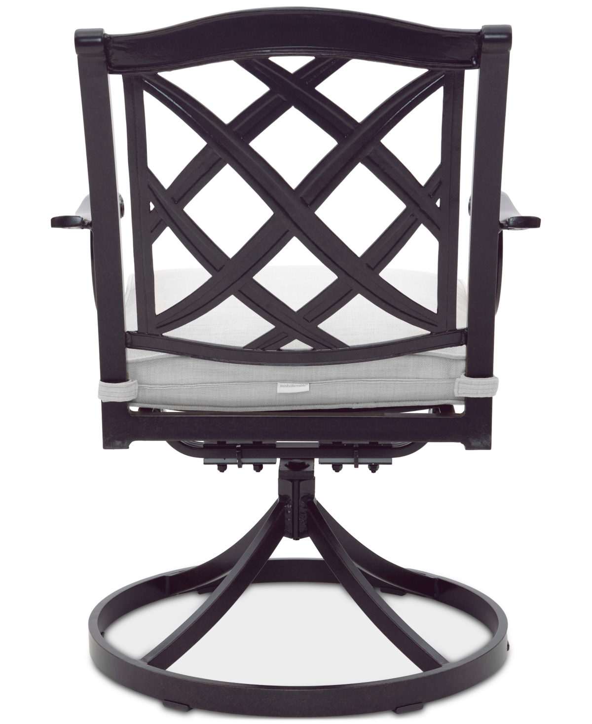 Agio Wythburn Mix And Match Lattice Outdoor Swivel Chair In Pearl White,bronze Finish