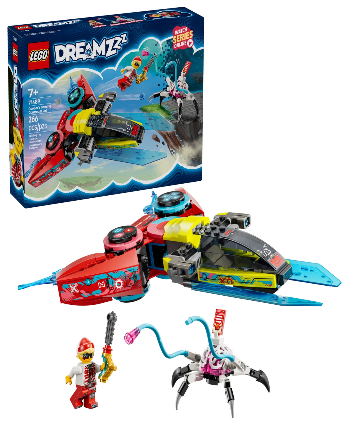 LEGO DREAMZZZ COOPER'S GAMING CONTROLLER JET BUILDING TOY 71489, 266 PIECES 