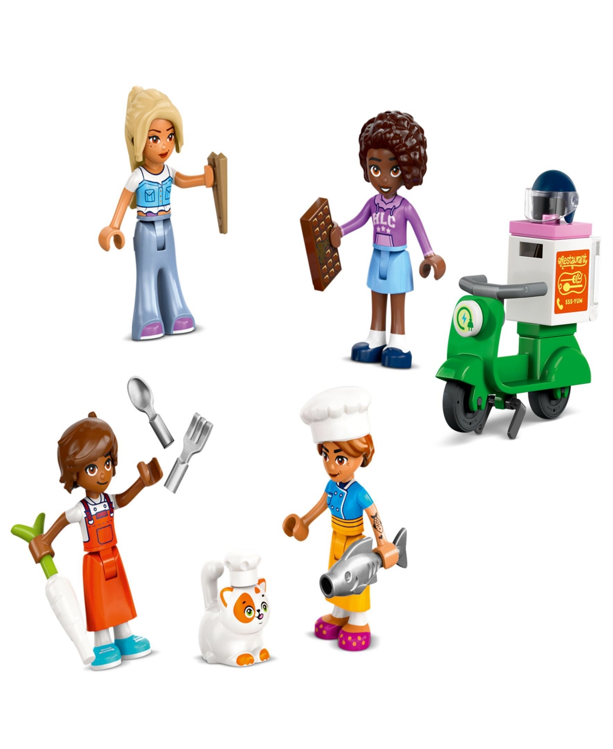 Shop Lego Friends Restaurant And Cooking School Building Set 42655, 896 Pieces In Multi Color