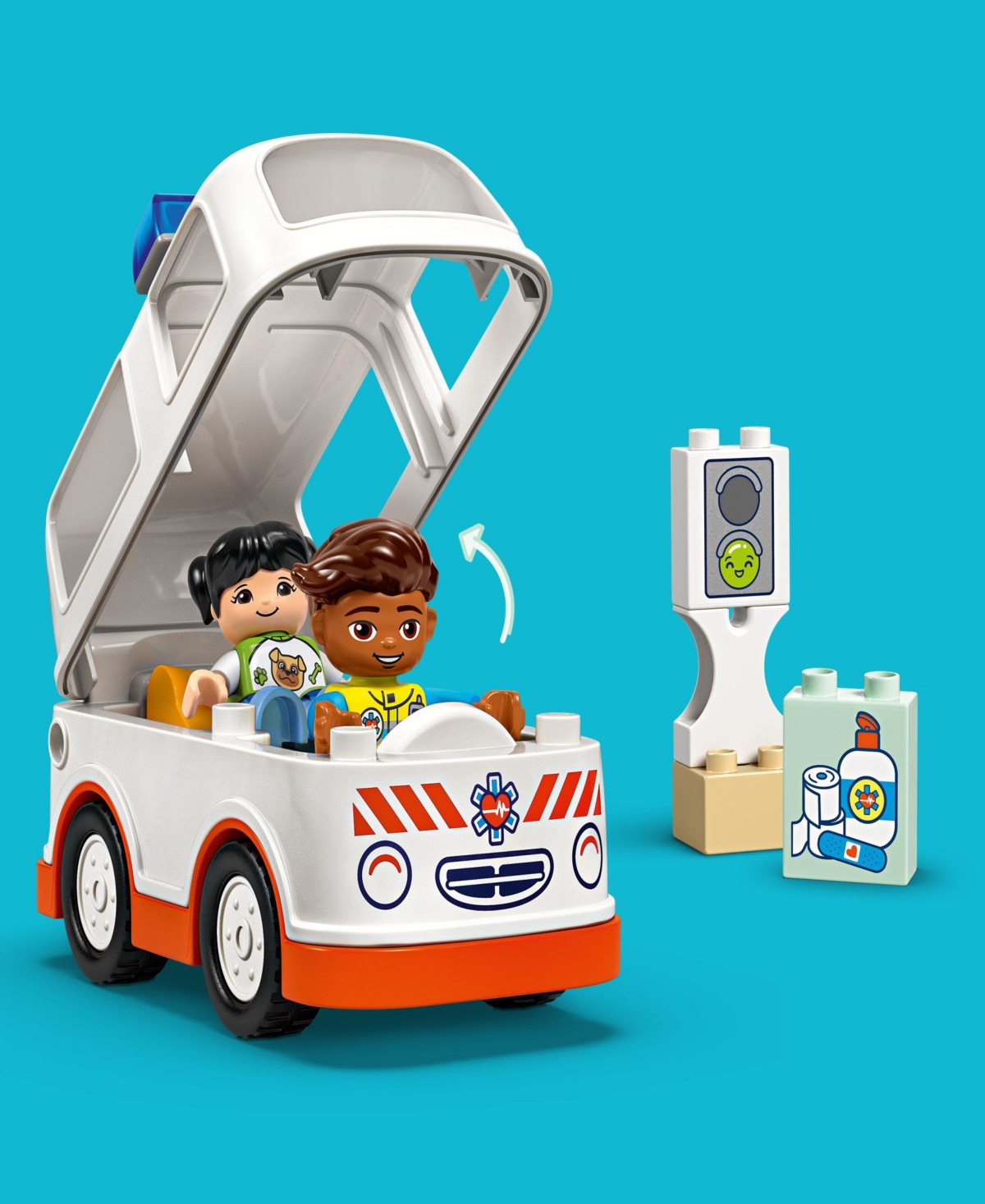 LEGO DUPLO TOWN AMBULANCE DRIVER BUILDING TOY 10447, 19 PIECES 