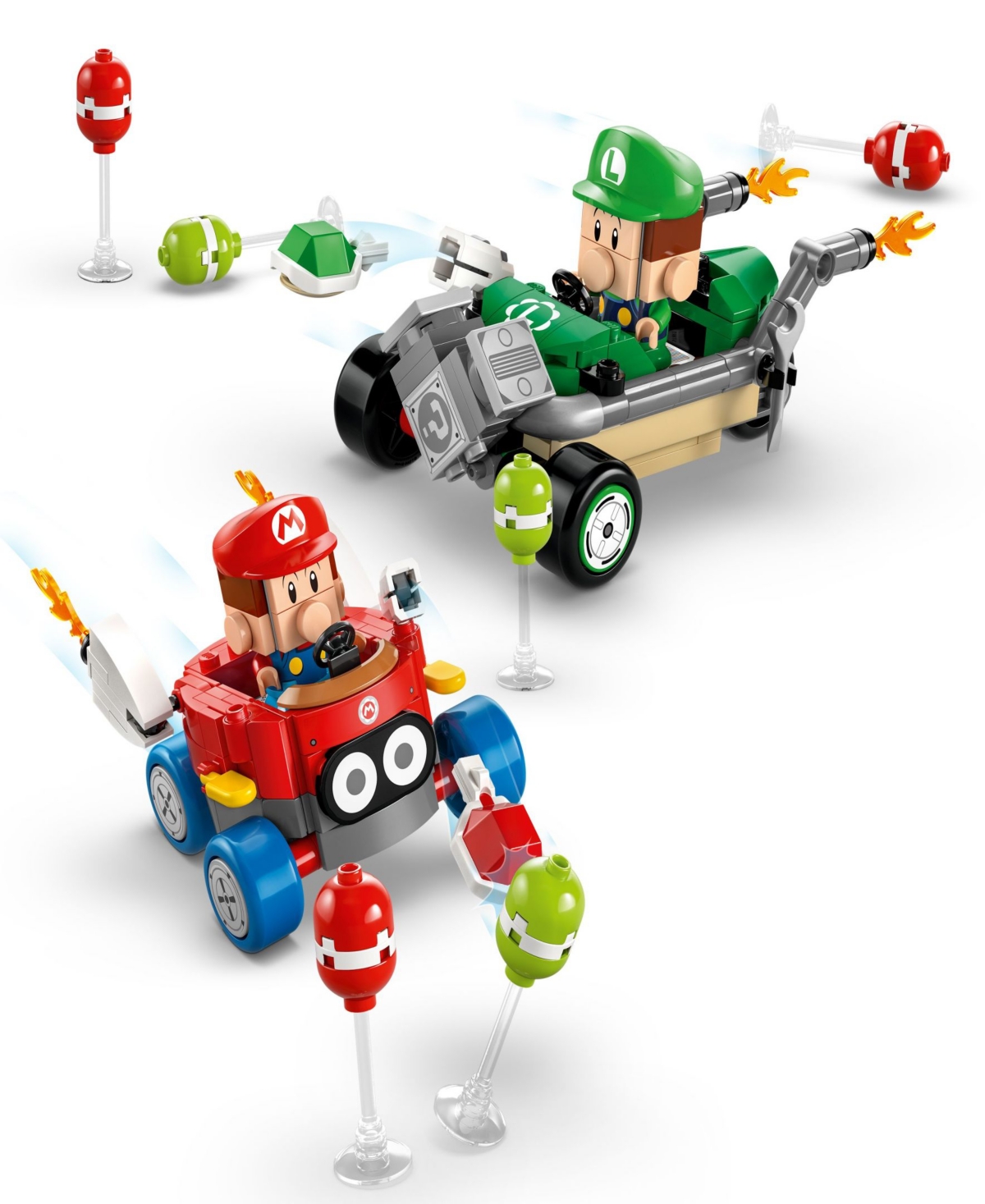 Lego Super Mario Kart Baby Mario Vs. Baby Luigi Building Toy 72034, 321 Pieces In Multi Color