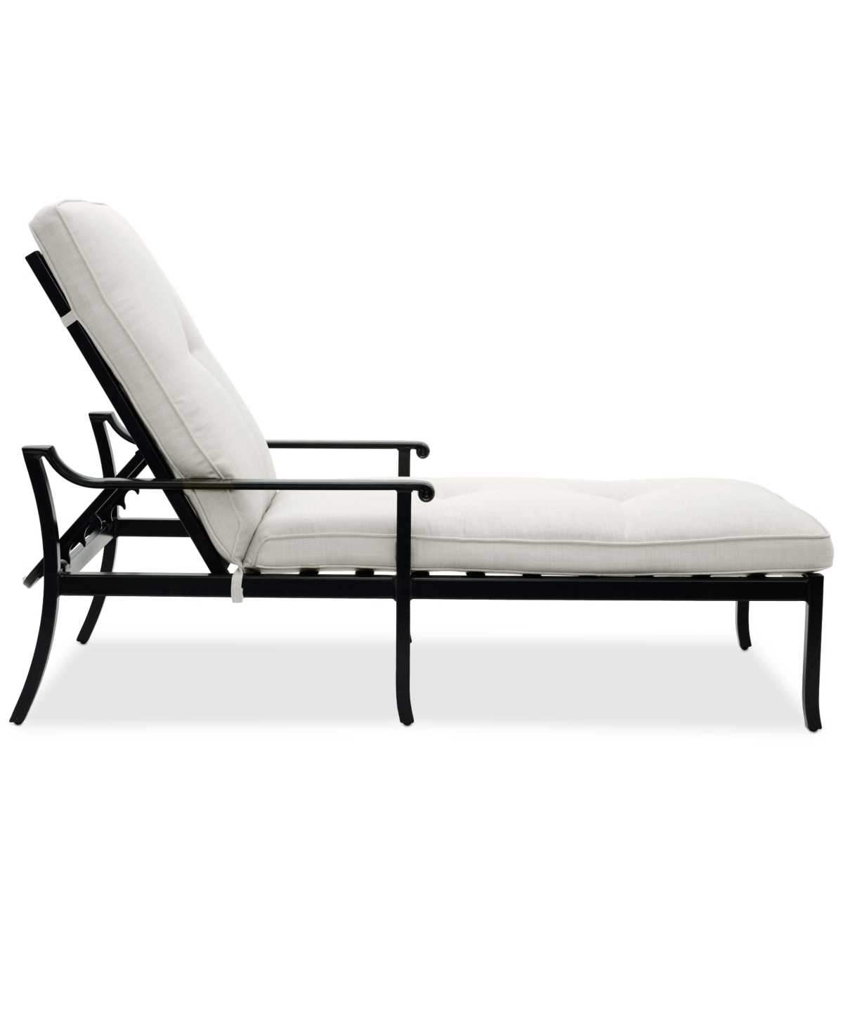 Agio Wythburn Mix And Match Scroll Outdoor Chaise Lounge In Pearl White,bronze Finish