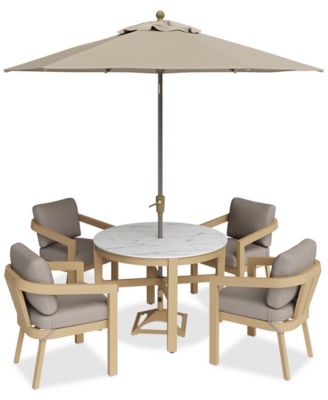 Reid Outdoor 5pc Set (Round Dining Table & 4 Dining Chairs), Created for Macy's