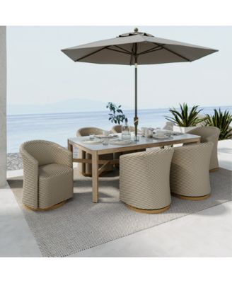 Reid Outdoor Dining 7pc Set (Rectangular Table & 6 Swivel Chairs), Created for Macy's