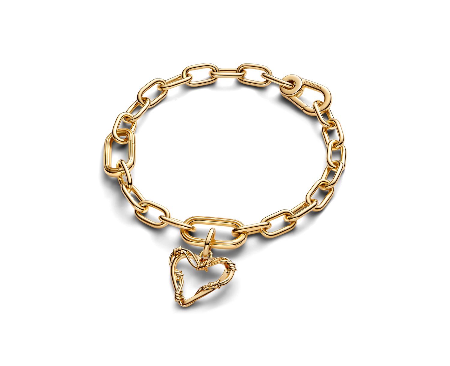 14K Gold Plated Wire Heart Dangle Charms