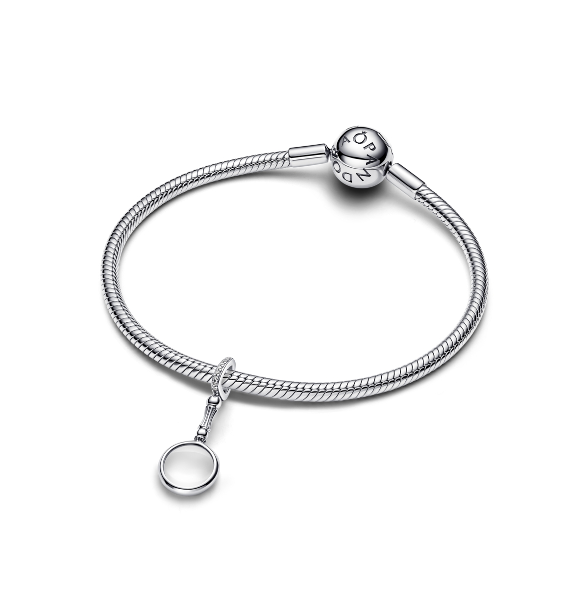 Pandora Sterling Silver Magnifying Glass Dangle Charms In Sterling Silver