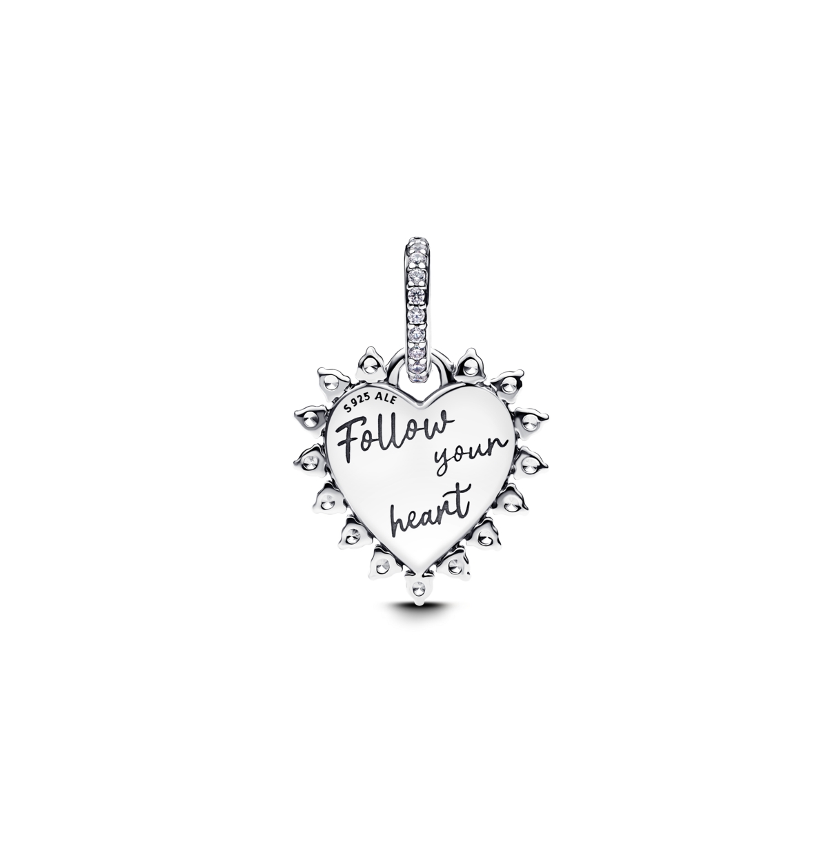 Pandora Sterling Silver Spinnable Arrow Heart Dangle Charms In Sterling Silver