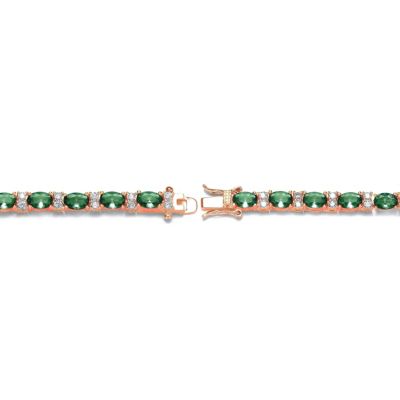 Sterling Silver with Colored Cubic Zirconia Tennis Bracelet in White Gold Plated, 14K Gold Plated, or 18K Rose Gold Plated