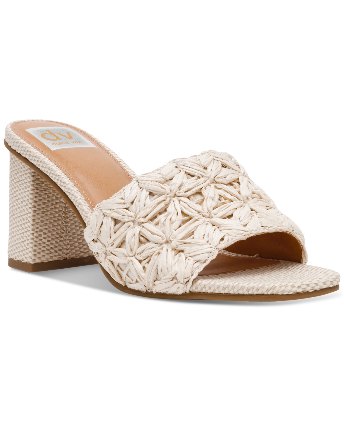 Dv Dolce Vita Women's Honey Raffia Block-heel Dress Sandals In Ivory Raffia