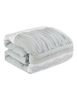 7 Pieces plicated Bedding Comforter Set Queen