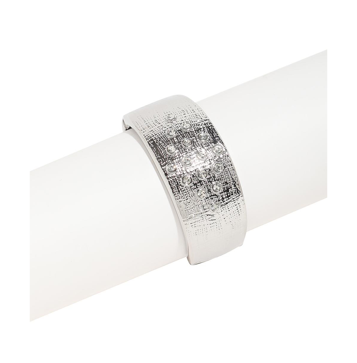Sohi Crystal Rhombus Bracelet In Silver