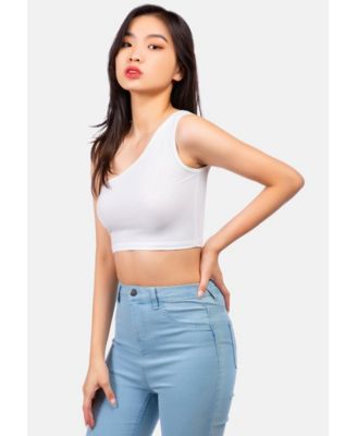 One Shoulder Knitted Crop Top