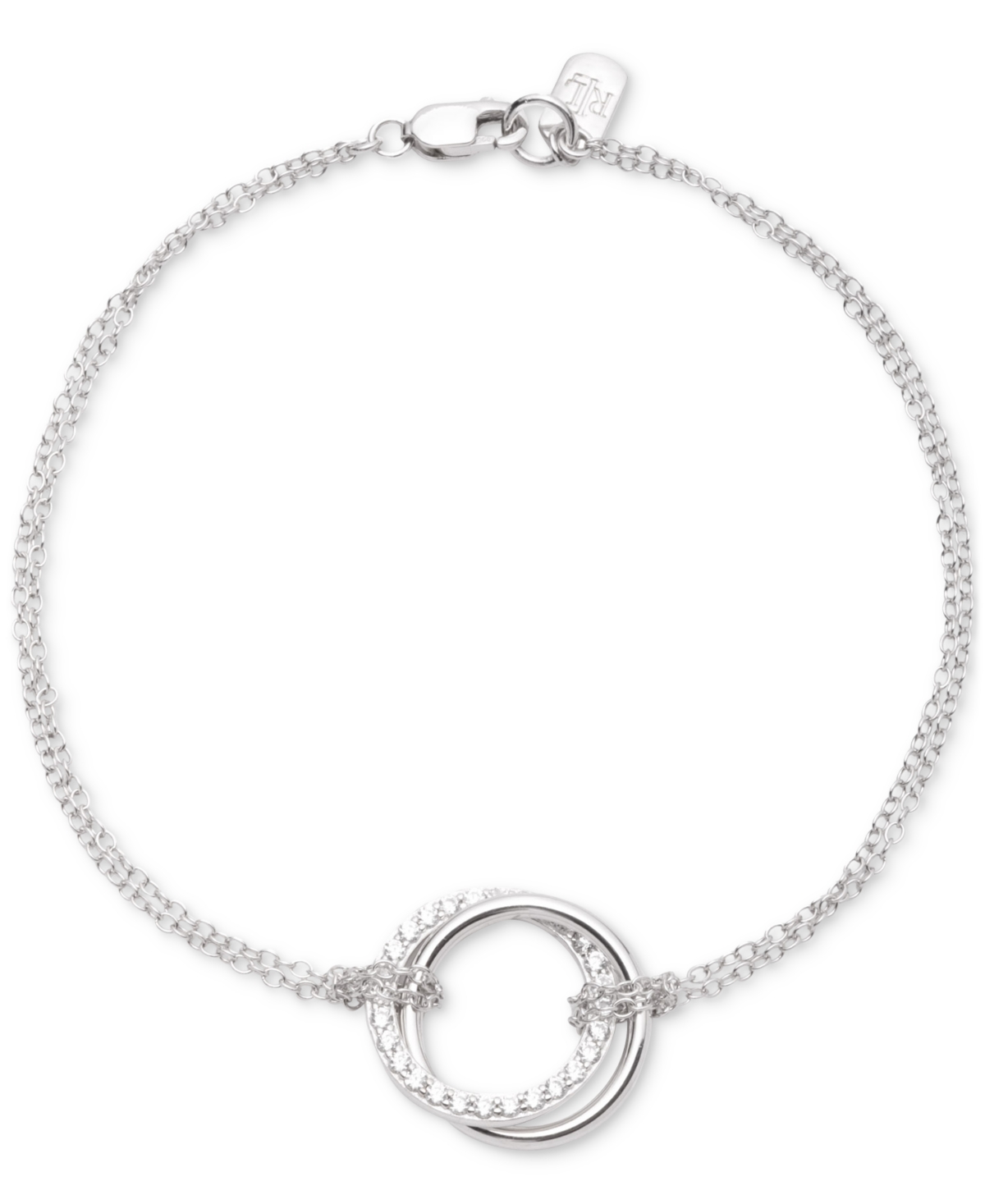 Sterling Silver Cubic Zirconia Pave Flex Bracelet - Crystal/Silver